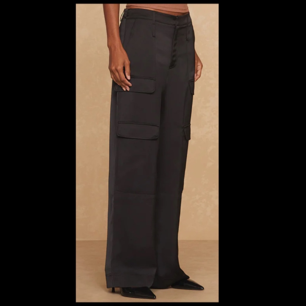 Noli satin Milan cargo pants black size 4 - Picture 2 of 4